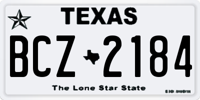 TX license plate BCZ2184