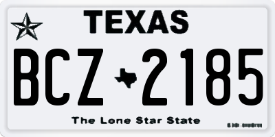 TX license plate BCZ2185