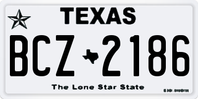 TX license plate BCZ2186