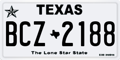 TX license plate BCZ2188
