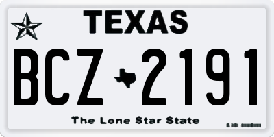TX license plate BCZ2191