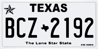 TX license plate BCZ2192