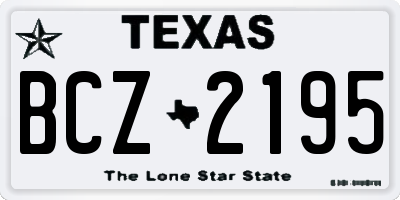 TX license plate BCZ2195