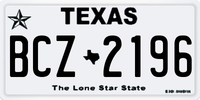 TX license plate BCZ2196