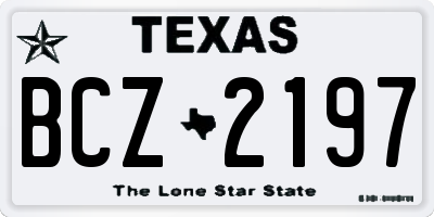 TX license plate BCZ2197