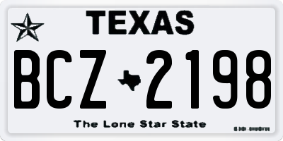TX license plate BCZ2198
