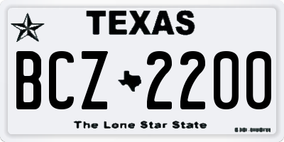 TX license plate BCZ2200