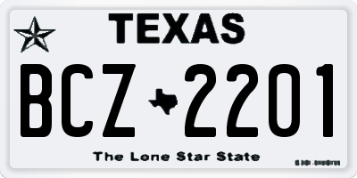 TX license plate BCZ2201