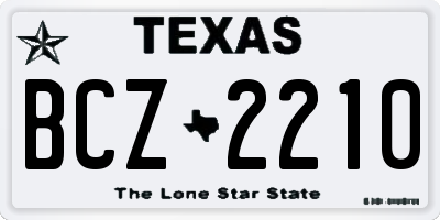 TX license plate BCZ2210