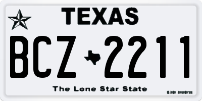TX license plate BCZ2211