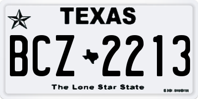 TX license plate BCZ2213