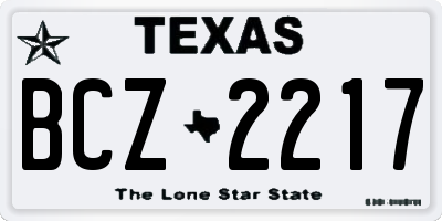 TX license plate BCZ2217
