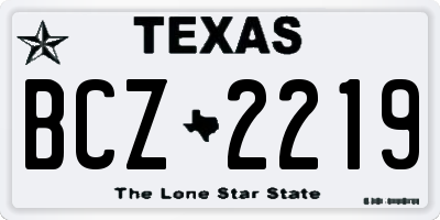 TX license plate BCZ2219
