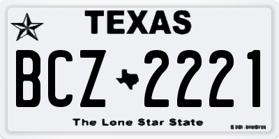 TX license plate BCZ2221