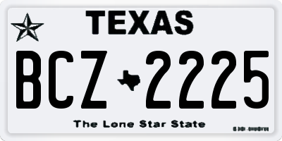 TX license plate BCZ2225