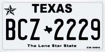 TX license plate BCZ2229