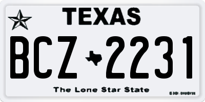 TX license plate BCZ2231