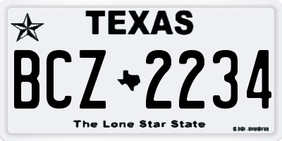 TX license plate BCZ2234