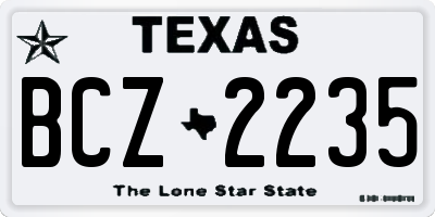 TX license plate BCZ2235