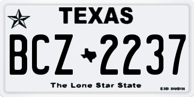 TX license plate BCZ2237