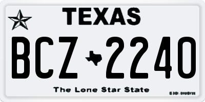 TX license plate BCZ2240