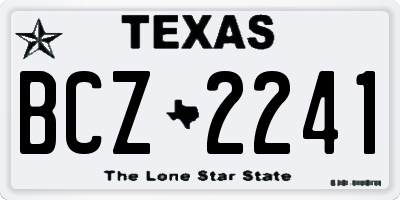 TX license plate BCZ2241
