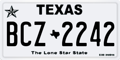 TX license plate BCZ2242