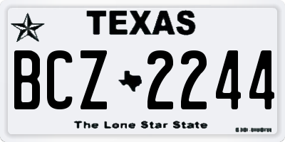 TX license plate BCZ2244