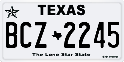TX license plate BCZ2245