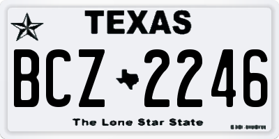 TX license plate BCZ2246