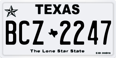 TX license plate BCZ2247