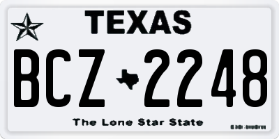 TX license plate BCZ2248