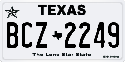 TX license plate BCZ2249