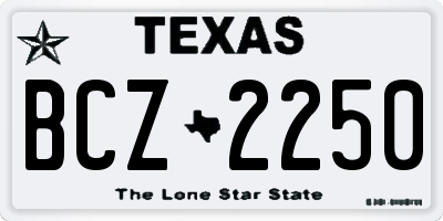 TX license plate BCZ2250