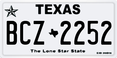 TX license plate BCZ2252