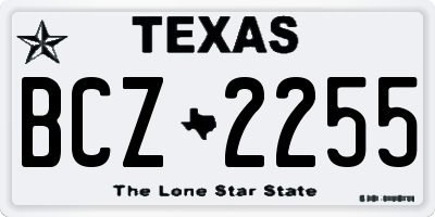 TX license plate BCZ2255