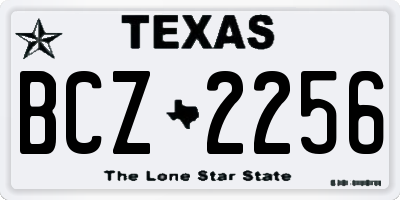 TX license plate BCZ2256