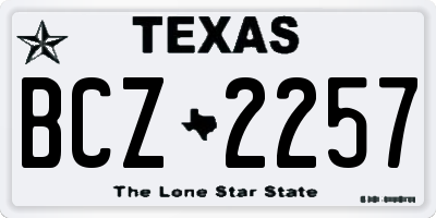 TX license plate BCZ2257
