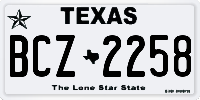 TX license plate BCZ2258