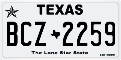 TX license plate BCZ2259
