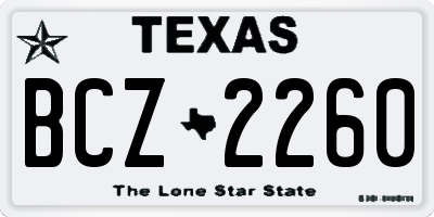 TX license plate BCZ2260