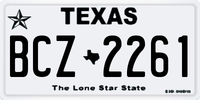 TX license plate BCZ2261