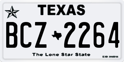 TX license plate BCZ2264