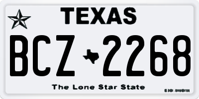 TX license plate BCZ2268