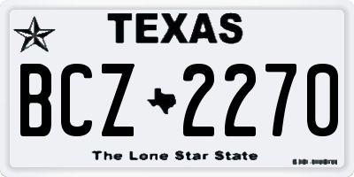 TX license plate BCZ2270