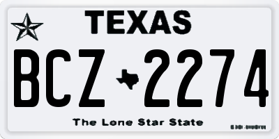 TX license plate BCZ2274