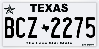 TX license plate BCZ2275