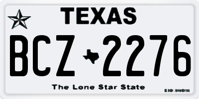 TX license plate BCZ2276