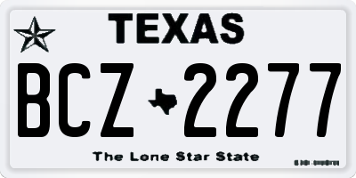 TX license plate BCZ2277