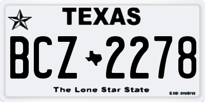 TX license plate BCZ2278